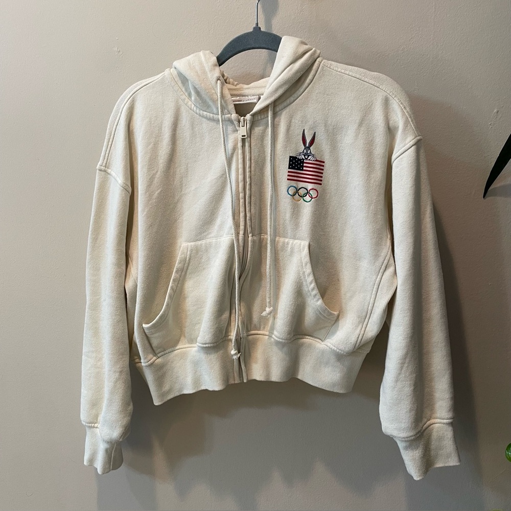 Cream Hoodie with USA Olympic Logo
